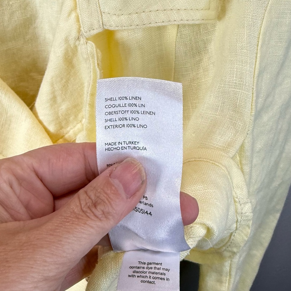 Free People‎ Bennie Crop Blazer Linen Yellow Size XS - Picture 5 of 5